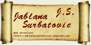 Jablana Šurbatović vizit kartica